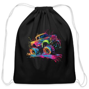 Mud Bogging Mudding Mud Racing 4 Wheel Monster Tru - Cotton Drawstring Bag - black - Front