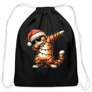 Dabbing Orange Cat Tabby Cat Sunglasses Cute - Cotton Drawstring Bag - black - Front