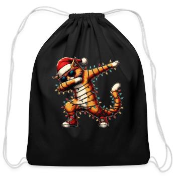 Dabbing Orange Cat Tabby Cat Sunglasses Cute - Cotton Drawstring Bag - black - Front