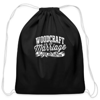 Woodcraft is a marriage of form and function - - Cotton Drawstring Bag - black - Front