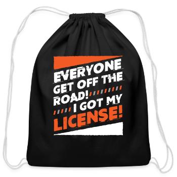 New Drivers License - Cotton Drawstring Bag - black - Front