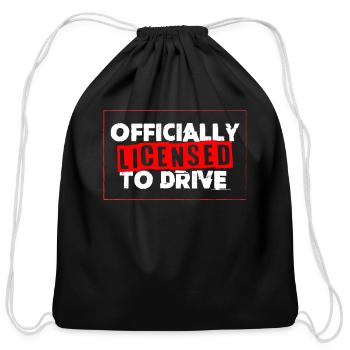 New Drivers License - Cotton Drawstring Bag - black - Front