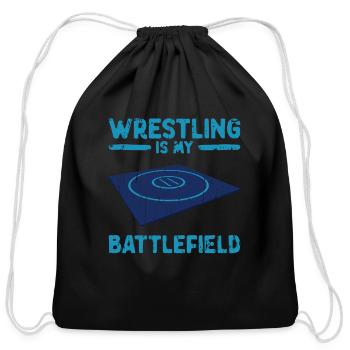 Wrestling is my battlefield - Wrestling - Cotton Drawstring Bag - black - Front