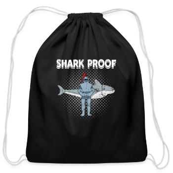 Shark proof - Shark - Cotton Drawstring Bag - black - Front