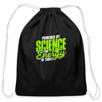 Powered by Science: The Energy of Today - Nuclear - Cotton Drawstring Bag - black - Front