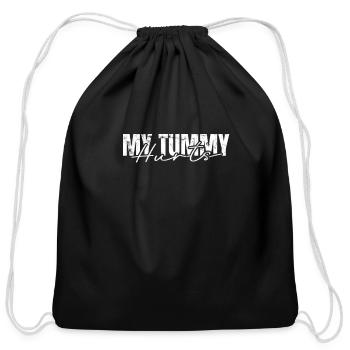 My Tummy Hurts - Discomfort - Cotton Drawstring Bag - black - Front