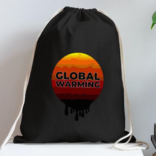 Global warming - Cotton Drawstring Bag