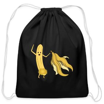 Bananas Also Pull Bare - Cotton Drawstring Bag - black - Front