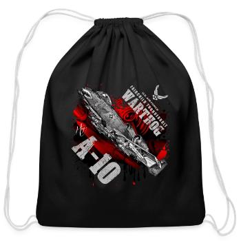 A10 Warthog Fairchild Thunderbolt USAF Fighter Air - Cotton Drawstring Bag - black - Front