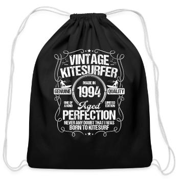 1994 Kiteboarding Kitesurfing Kitesurfer Born 1994 - Cotton Drawstring Bag - black - Front