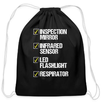 Pest Control Technician Flashlight Animal - Cotton Drawstring Bag - black - Front