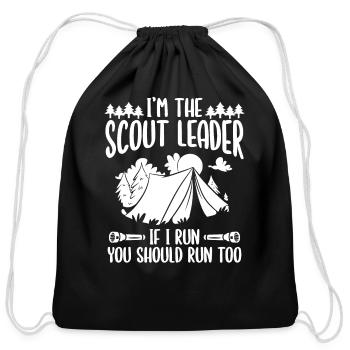 Scout Leader I run you should run too Scouting - Cotton Drawstring Bag - black - Front