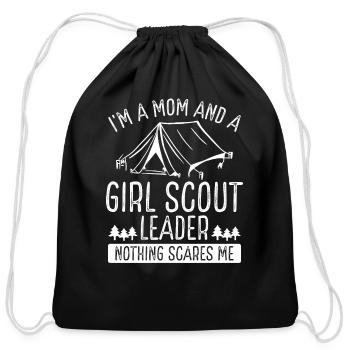 Scouting Mothers Day Girl Scout Leader Mama Mom - Cotton Drawstring Bag - black - Front