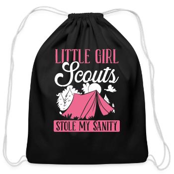 Girl Scout Leader Girl Scout stole my Sanity - Cotton Drawstring Bag - black - Front