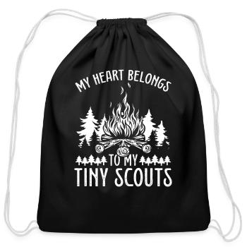 Girl Scout Leader My heart belong to tiny Scouting - Cotton Drawstring Bag - black - Front