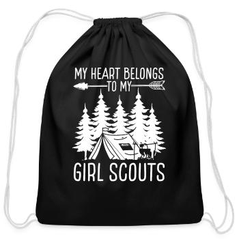 Scouting My heart belongs to tiny Girl Leader - Cotton Drawstring Bag - black - Front