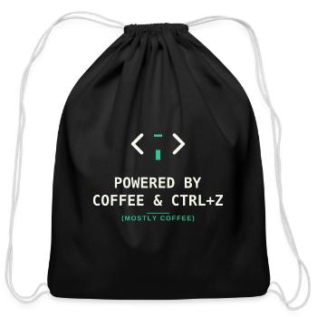 Coffee Fueled Coding and CTRL Z - Cotton Drawstring Bag - black - Front