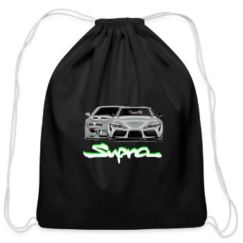 supra toyota - Cotton Drawstring Bag - black - Front