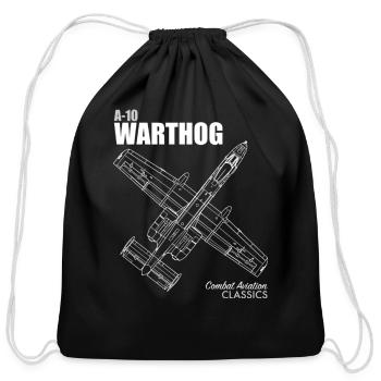 A0 Thunderbolt II - Cotton Drawstring Bag - black - Front