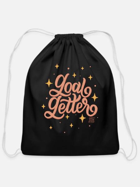 Goal Getter - Cotton Drawstring Bag - black
