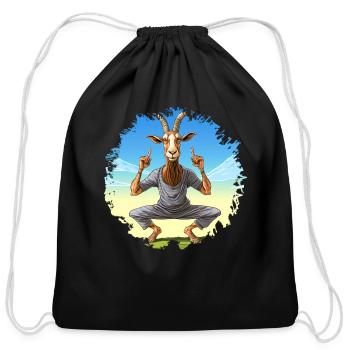 Yogi Capricorn - Cotton Drawstring Bag - black - Front