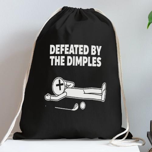 Defeated By The Dimples - Golf Humor Tee - Cotton Drawstring Bag