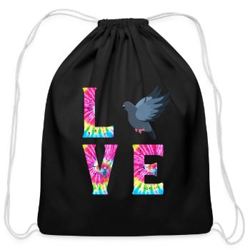 LOVE Pigeons Bird lover Pigeon Lovey Pigeons - Cotton Drawstring Bag - black - Front