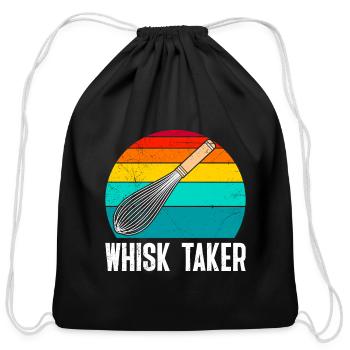 Baker Whisk Taker Whisk Baking Lover Baking Friend - Cotton Drawstring Bag - black - Front