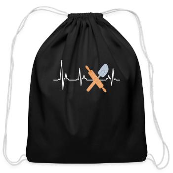 Baking Confectioner Baking Hobby Baking Fans - Cotton Drawstring Bag - black - Front