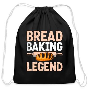 Bread Baking Hobby Bread Baking Legend Bread Fan - Cotton Drawstring Bag - black - Front