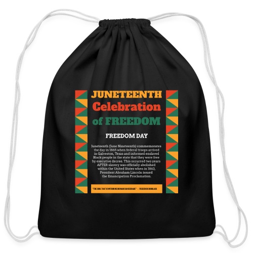Juneteenth Freedom Day - Cotton Drawstring Bag