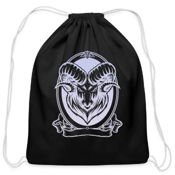 7 - Cotton Drawstring Bag - black - Front