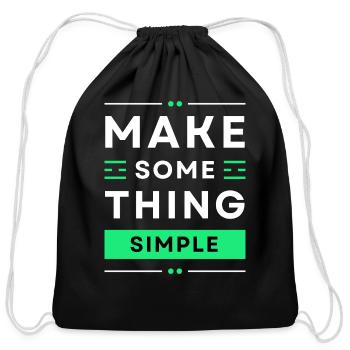 Make something simple - Cotton Drawstring Bag - black - Front