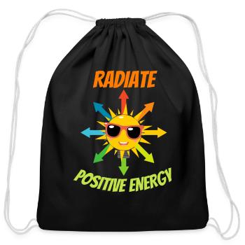 Radiate Positive Energy - Cotton Drawstring Bag - black - Front