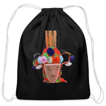 John kunu - Cotton Drawstring Bag - black - Front