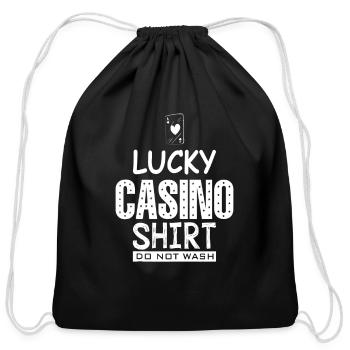 Lucky Casino Do Not Wash Poker Casino - Cotton Drawstring Bag - black - Front