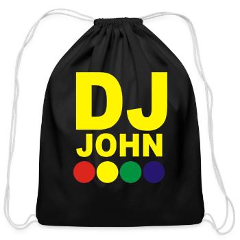 DJ John - Cotton Drawstring Bag - black - Front