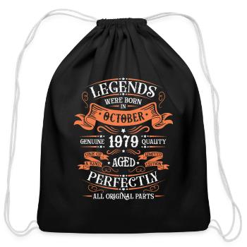 Vintage 1979 Retro - Cotton Drawstring Bag - black - Front