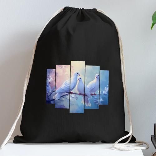 Symbols of Peace and Serenity - Cotton Drawstring Bag