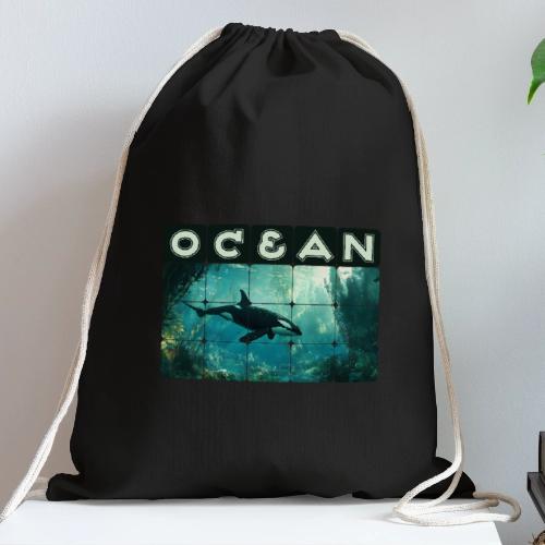 Ocean: Silent Hunter - Cotton Drawstring Bag