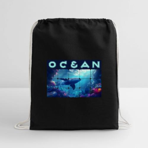 Ocean: Whale’s Path - Cotton Drawstring Bag