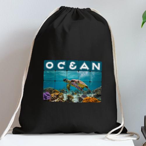 Ocean: Gentle Voyager - Cotton Drawstring Bag
