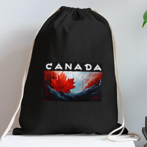Canada Icon in Color - Cotton Drawstring Bag