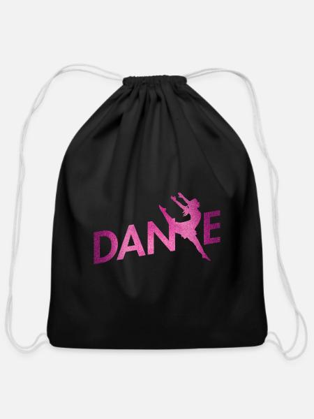 Dance - Cotton Drawstring Bag - black