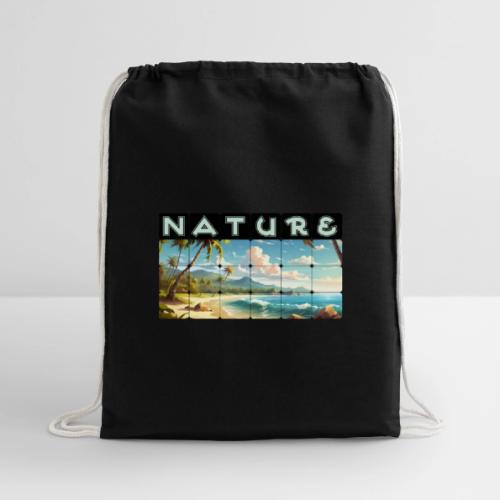 Nature: Sun-Kissed Shore - Cotton Drawstring Bag