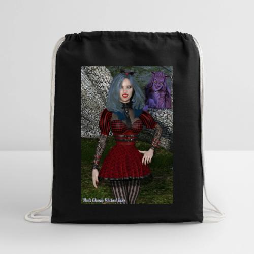 Alicia Abyss with Cheshire Cat Closeup Poster - Cotton Drawstring Bag