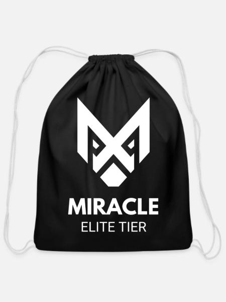 Miracle Elite Tier Owl Logo Tee - Cotton Drawstring Bag - black