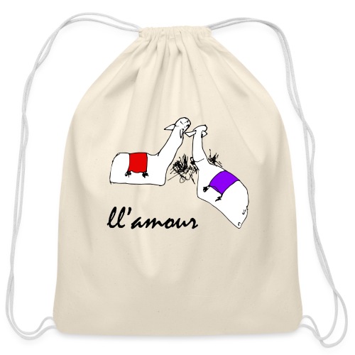Llamour (color version). - Cotton Drawstring Bag