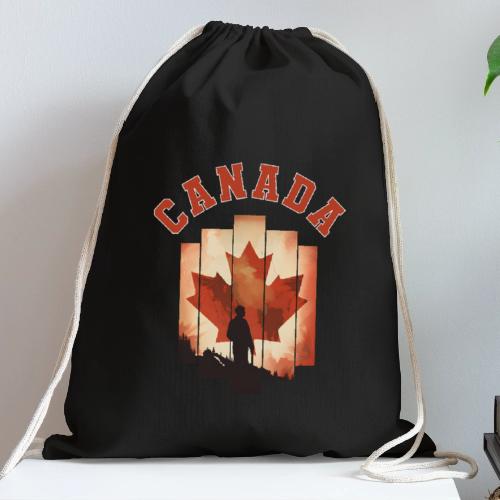 Proud Canadian Shadow - Cotton Drawstring Bag