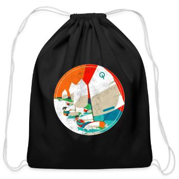 Optimist Sailing - Cotton Drawstring Bag - black - Front